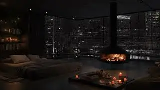 City Rainy Nights &ndash; Warm Fireplace Ambience for Peaceful Relaxation