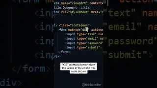 GET vs POST (HTML) #short #shorts #code #coding #programming #tech #html