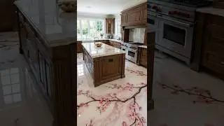 Stunning Sakura Epoxy Kitchen | Cherry Blossom Design #interiordesign #diy #epoxyfloor #home #design