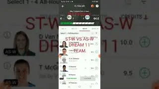 ST-W VS AS-W DREAM 11 TEAM |. as-w vs st-w dream 11 team |#shorts #dream #wbbl #RJFantasy
