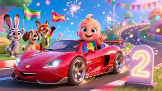 Zoom Zoom Race Car | Fun Baby Rhyme for Toddlers | Learn 123 & Colors