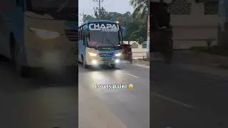 Chapai Express blue bus. #automobile #bdbus #travel #buspremi #highwaybus  #shorts