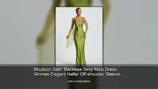 Mozision Satin Backless Sexy Maxi Dress Women Elegant Halter Off-shoulder Sleeveless Lace-up Bo