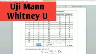 Statistik Non Parametrik: Uji Mann Whitney U dengan perhitungan manual
