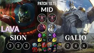 HLE Lava Sion vs Galio Mid - KR Patch 10.15