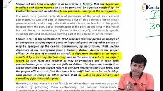 Exportation Procedure Under Customs Act Sections 39 to 51 - Importation and Exportation of Goods