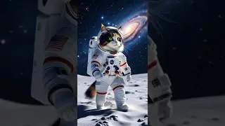 Astronaut cat goes to space🐱🚀#AstronautCat #SpaceCat #CatInSpace#funnyanimals #cat #shorts