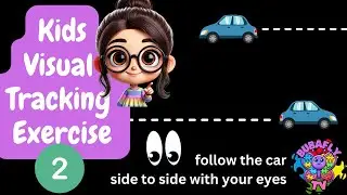 Bubafly TV - Visual Tracking Exercise Level 2 - Horizontal - Blue Car
