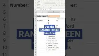 How to use the RANDBETWEEN function in Excel!