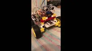 4WD Robot auto walking at ESP8266 + Blynk + Servo + Sonar HC-SR04
