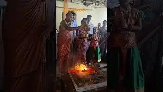 Poornahuthi (Purnahuti) final and most significant offering in sacred fire (homa kunda) Chandi Homa