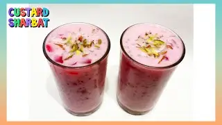 Custard Sharbat Ki  Recipe. Bohat Maze Ka Or Thanda (: Itna K Grmi Bhaag Jaye.Made BY IQ Cooking