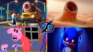 School Bus Vs Erosion Worm Vs Peppa Pig Exe Vs Sonic Exe | Professor Tiles Hop | Tiles Hop!