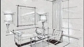 Tutorial - Hand Rendering, Make Perspective from Image, Living, 160211