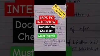 Documents Verification | IBPS PO Interview | Must Watch before interview | #ibps #ibpspo #ibpsclerk