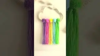 Pom Pom Rainbow Wall Decor - DIY - AMAZING ROOM DECOR IDEAS in 5 Minutes