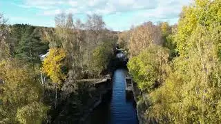 Svanfoss Sluser - nordover - droneopptak