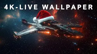 Sci-Fi Winter Screensaver | Christmas in Space | Live Wallpaper | Spaceship Serenity | 4K | #04