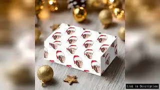 3/6pcs Custom Christmas Face Photo Wrapping Paper Personalized Red Santa Claus Hat Gift Wrap Paper C