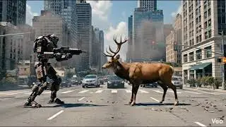 Shikada faces off against a robot! His special move is the Shock Wave