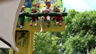 All the kids on the frog hopper