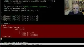 Adding a parser (reader) to the Lisp interpreter