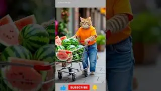 Poor watermelon seller cat😥 #animalintelligence #animalpsychology