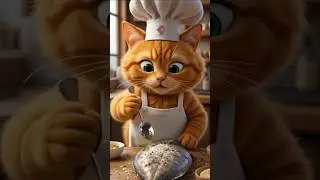 #cat cooking#hardworking cat#catculture #animalsforkids#hungry cat