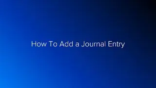 PSL+: How To Add a Journal Entry