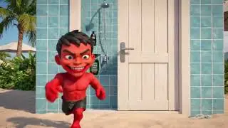 Unexpected Team-Up 💔 Red Hulk Jr&rsquo;s Crazy Beach Pranks on Spider-Man, Bald Wonder Woman & Superman