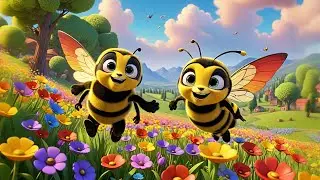 Five Bumble Bees Learn to Fly | Flying Song for Kids | Fun Learning Rhyme with Buzzing Bees