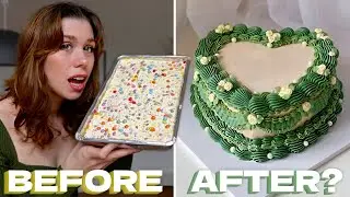 I Tried to turn $5 Grocery Store Cake into a Professional Cake *it went bad*