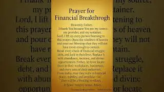 Prayer for Financial Blessings | Powerful Daily Prayer