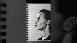 emma Watson portrait on Grey Toned Paper