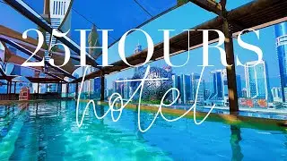 [4K] 25hours Hotel Dubai One Central - Pool Day 150 AED Redeemable & Museum of the Future Views