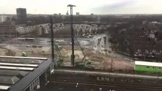 Delivery of the first piles to the Amsteltower buildingsite on February 9th 2016