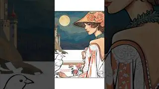 🌕 Enchanted Night | Lady of the Moonlit  Castle 🏰 #shorts #art #satisfying