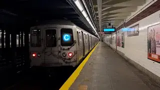 IND Fulton St Line: (A) Express and (C) Local Trains @ Rockaway Avenue (R46, R179, R211A, R211T)