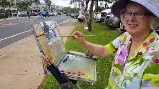 Local Artist Group Painting On Maui Hawaii