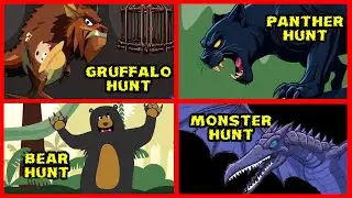 We're going on a FOREST MONSTER HUNT | Bear hunt compilation of spooky stories | Cartoons for kids!