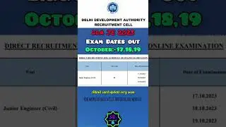 dda je civil exam dates #out #dda #ddaje #examdate #october #ddaje2023 #recruitment2023 #students