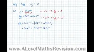 Second Order Differential Equations (Homogeneous and Repeated Roots)  [Year 2 Further (Pure Core)]