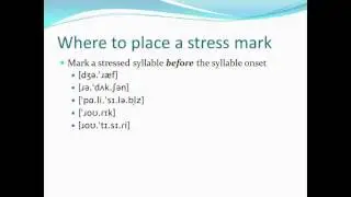 Syllables Part 4 Marking Stress