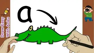 How to Draw a Cute Crocodile 🐊 | Easy Drawing for Kids | Step by Step Drawing | Alphabet Drawing