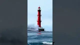 Unexpected Giant Wave Slams Lighthouse &ndash; Caught on Camera! #scaryocean #oceanship #ocean