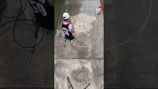 This how you turn your dirty driveway into a work of art. #pressurewashing #beforeandafter #clean