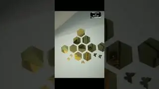 20 Hexagon with 10 Butterfly Golden 3D Acrylic Stickers, 3D Acrylic Mirror Wall Stickers