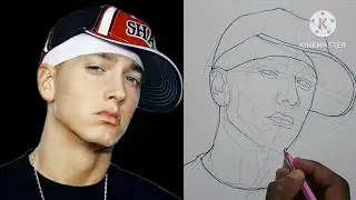 How to draw Eminem/ Drawing Eminem hip hop king step by step 