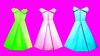 HOW TO MAKE ORIGAMI DRESS (3 different models)  - Cute, Easy Craft in 5 minute