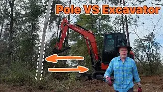 Excavator vs Power Pole?
